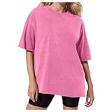 Verwaschenes Vintage-T-Shirt im Used-Look übergroße Shorts Batik-Baumwoll-T-Shirt mit Ärmeln für Herren/Damen Europäischer Stil geeignet für Männer und F