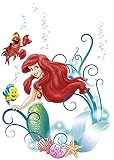 Arielle Wandtattoo von Disney für das Kinderzimmer - Größe 50x70 cm - Wandsticker, Aufkleber, Meerjung