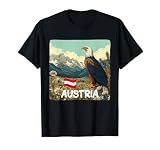 Coole Österreich Natur und Adler mit Flagge für Jungen und Mädchen T-S