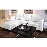 Willood Modulsofa 3-Sitzer Kunstleder Ecksofa 3er Loungesofa Eckcouch Couch Wohnlandschaft Weiß