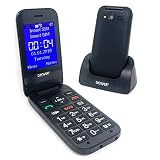 Denver BAS-24200M Senior Big Button Senior Easy to Use Enlocked Handy - Easy Answer, Dual Sim, Clamshell with 2,4 Zoll Farbbildschirm, Bluetooth, SOS, Taschenlampe &
