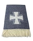 Alpenwolle Wolldecke Militärdecke Armeedecke Eisernes Kreuz Tagesdecke Sofadecke Couchdecke Wohndecke Decke Kuscheldecke135x220