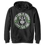 STAR WARS Jungen Luck is Strong Hoodie, Schwarz, L