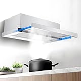PixCy Dunstabzugshaube 60/70cm,Flachschirmhauben,Fensterkontakt Dunstabzugshaube,Umluft- Und Abluftmodus,Luftstrom 18m³/Min,Kostensparende LED-Leuchte 60