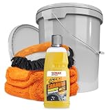 autopflege Wohnmobil Reiniger Set | Sonax Caravan Shampoo 1l + Waschhandschuh + Trockentuch + 16l Wascheimer mit Deckel | Wohnmobilreiniger Caravanreiniger Wohnwagenreinig