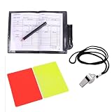 MOIDHSAG Redness Karte Und Gelbes Kartenset Brieftaschen Set Mit Metall Schiedsrichterpfeifen Volleyball Fußball Schiedsrichterkarte Mit Ergebnisbög