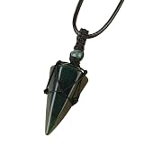 Halskette mit Kristallspitzenanhänger und Geflochtenem Seil Natürlicher Edelsteinanhänger für Damen Herren und Paare Amulett Schmuck Choker Schmuckgeschenk I