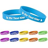YATEDIY 1–1000 Stück Personalisiertes Silikonarmband - Personalisierte Armbänder mit Text und Logo für Events,Werbeaktionen,Teams,Incentives,Notfallarmband,Hochzeiten, Partygeschenke (BLUE)
