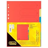Idena 11132 - Karton-Register für DIN A4 Dokumente, 22,5 x 30 cm, 6 vollfarbige Trennblätter in 6 Farben, 150g/m², Organizer mit Eurolochung und Organisationsdruck