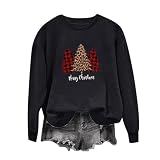 Meine bestellungen anzeigen Weihnachten Sweatshirt Damen ohne Kapuze Weihnachtsbaum Druck Bluse Rundhals Weihnachtspullover Festlich Pullover Winter Langarmshirt Leichte Oberteile E