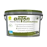 Anton | Kellerraumfarbe | Weiß | Allergikerfreundlich | Vorbeugend und sofort gegen Schimmel | deckt beim ersten Anstrich | geruchsfrei&Atmungsaktiv | 80-100m² | 14Kg + BIO-PROFI MALER ROLLER GRATIS