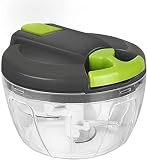 Zwiebelschneider Manuell, 520ML Gemüseschneider, Zwiebel Zerkleinerer mit Seilzug, Multizerkleinerer, Multischneider, Knoblauchhacker Universalhacker, Manual Food Chopper, Onion C