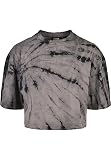 Urban Classics Damen TB4527-Ladies Oversized Cropped Tie Dye Tee T-Shirt, Black/Asphalt, 3XL