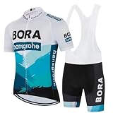 HOMTOL Rennrad Trikot Herren Kurzarm Radtrikot Set Fahrradbekleidung herren Fahrrad Anzug Radsport-bekleidung Radhose mit 3D-Gel-gepolsterten Shorts Radtrikots (Blau01, L)