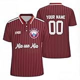 Generisch Personalisierte Fußball Trikot,Bayern Retro Trikot mit Eigenem Namen & Nummer, Personalisiert Retro Trikots für Herren,Jugend,Damen,100% Polyester, Atmungsak
