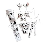 JasmyGirls Kuh Dessous Sexy Maid Outfit Damen Anime Cosplay Kostüm Milch Kuh Print Bikini Kawaii BH Panty Sets Freches Rollensp