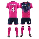 Benutzerdefiniert Trikot T-Shirt Shorts 2 Teiliges Set Jeder Name Nummer Team Logo - Fußballtrikot Kinder Männer Jungen Personalisierte Fußballtrik