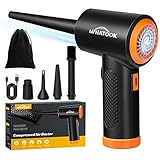 WHATOOK Elektrische Staubgebläse，3-Gang Air Duster-leistungsstarkes 60000 RPM-Luftgebläse mit LED-Licht,wiederverwendbare Druckluft für Computer Tastatur Elektronik Reiniger für Laptop, Bürog