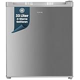 homeX Mini Gefrierschrank, Gefriertruhe klein - 33L Nutzinhalt, 4-Sterne Gefrierbox, freistehend, kompakte Tiefkühltruhe, Mini Freezer mit Temperaturregelung, kleiner Tiefkühlschrank, leise, silb