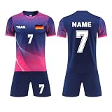 Generisch Deutschland Fussball Trikot Em 2024 mit Eigenem Namen Nummer Logo Herren/Damen,Fussball Trikot Kinder Trikot,Benutzerdefiniertes Personalisierte Fussball Trikot Set für Kinder/Erw