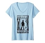 Damen Horror Writer Funny Scaring People Autor Axt Book Cover T-Shirt mit V