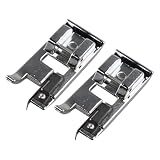 Jopto 2 Stücke Overlock Nähfuß Rollsaum Werkzeug für Meisten Nähmaschinen Inländische mit Niedrigem Schaft Kompatibel mit Brother Janome Toyota Lidl Aldi AEG Carina New Singer (ohne Stopper)