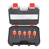 5-teiliges Senkbohrer-Set mit Einstellbarer Tiefe, Holz-Zentrierbohrer für 2,8 Mm, 3,0 Mm, 3,2 Mm, 3,5 Mm, 4,0 Mm Löcher, Schnellverschluss-Sechsk