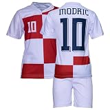 IHIMI Nationalmannschaft Krotien 2024 Luka Modric #10 Kinder Trikot, Heim Komm mit Shorts Fußballfans (8-9 Jahre,152)