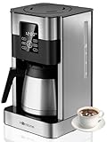 Homtone 1000W Programmierbare Kaffeemaschine 8 Tassen mit Timer, Edelstahl Filterkaffeemaschine, Abschaltautomatik, Tropf-Stopp, Dauerfilter, BPA-frei, Schw