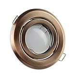 Vonhoff LED Einbaustrahler bronze rund 1,2 Watt warmweiß GU10 230V - Einbauleuchte schwenkbar 80-85mm Bohrloch - Deckeneinbaustrahler Deckenspot Deckeneinbauleuchte Einbauleuchte Einbau-Sp