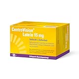 CentroVision Lutein 15 mg – Zur Erhaltung der normalen Sehkraft, Nahrungsergänzungsmittel mit Vitamin C, Vitamin E, Vitamin B2, Zink, Kupfer, Omega-3-Fettsäuren, Lutein und Zeaxanthin, 90 S