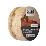 Dalsys Weichsockelleiste selbstklebend Gebleichte Eiche 5m Klebeleiste, Abschlussleiste für Fugen in Wohnbereich, Küche, Bad, aus PVC
