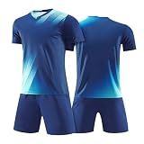 Generisch Fußball Trikot, Personalisiertes Mit Namensnummer Logo Für Kinder Erwachsene Männer Frauen Personalisierte Short Trikot Fussball Jungen Set (One Size, A)