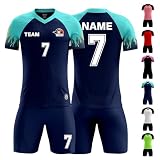 LAIFU Personalisierbare Fußballtrikots für Erwachsene Personalisierte Kindertrikots mit Namen, Logo Atmungsaktive Fußballtrik