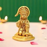 LOVENSPIRE Hanuman-Statue aus Messing, Anjani Pawan, Putra, Lord Bajrangbali, Idol Murti, hinduistisch, religiöse, göttliche Skulptur für Zuhause, Büro, Eingang, Pooja, Zimmer, Tempel, M