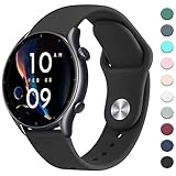 Mugust Armband Kompatibel mit Amazfit GTR 47mm / GTR 2 / GTR 2e / GTR 3 / GTR3 Pro/GTR 4 / Stratos 3 / Stratos 2, 22mm Neues Silikon Armband Sport Ersatz Uhrenarmband,Schw