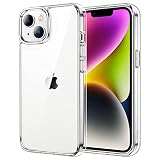JETech Hülle für iPhone 14 6,1 Zoll, Nie Vergilbung Handyhülle Stoßfest, Schutzhülle Anti-Kratzt Transparent Rückseite (Durchsichtig)