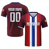 YSFWL 2026 Fußball Trikot Individuell Bedruckt mit Name & Nummer – Leichtes Atmungsaktives Kurzarm Oberteil – V-Ausschnitt Shirt für Kinder Erwachsene Fanartikel(#C Zinnober,6-7 Jahre)