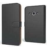 EAZY CASE Tasche kompatibel mit Samsung Galaxy Xcover 3 Schutzhülle mit Standfunktion Klapphülle Bookstyle, Handytasche Handyhülle mit Magnetverschluss und Kartenfach, Kunstleder, Schw