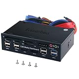 Tccmebius TCC-QL5E 5.25 Zoll PC Multifunktionale Dashboard Media Frontplatte Audio, mit SATA e-SATA Dual USB 3.0 6 Port USB 2.0 Fünf-in-EIN Kartenleser (SD/MMC/CF/MS/TF / M2)