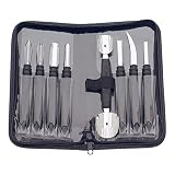 Messermeister 9-teiliges Garnierwerkzeug-Set – meistgebrauchtes Obst-, Gemüse-, Garnier- und Dekorationswerkzeug – inklusive Vinyl-Tasche für Aufbewahrung und Transp