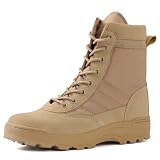SUCHETA Herrenstiefel Schwarz High-Top Outdoor-Stiefel Anti-Kollisions-Bergsteigerstiefel Damen-Kampfstiefel rutschfeste Atmungsaktive Wü