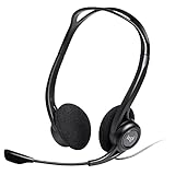 Logitech 981-000100 Kopfhörer mit Mikrofon, Stereo Headset, Verstellbares Mikrofon mit Rauschunterdrückung, Integrierter Lautstärkeregler, PC/Mac/Laptop, Schwarz, Einstiegsmodell, 2.4 m Kab