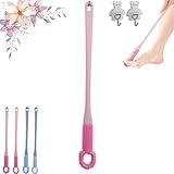 Easy-Reach Deep Cleaning Foot Brush, Foot Scrubber for Wet or Dry Brushing, Toe Gap Cleaning Brush with Long Handle, Silicone Body Scrubber Set for Elderly Senior Men Women (Blue-Short Haired)