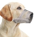 Mayerzon Maulkorb für Hunde, weicher Netz-Maulkorb für mittelgroße und große Hunde, Beagle, Husky, Labrador, Retriever, atmungsaktiver Hunde-Mundschutz zum Beißen, Kauen, Pflegen, ermöglicht H