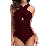 Damen-Badeanzug, Einteiler, Bauchkontrolle, Push-Up, Swimwear Sommer 2025, Shorty für Damen, Vin-b., X-Larg