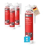 4x Alfa Bitumen Dichtmasse 300 ml Profi-Qualität schwarzer Dachdichtstoff witterungsbeständiger Bitumenkleber zum Abdichten und Verkleb