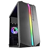 Mars Gaming MC-S1, Gehäuse PC Micro-ATX Ultra-Kompakt, 12-Mode ARGB Frontbeleuchtung, FRGB Lüfter, Full Side Window Gaming Gehäuse, Unterstützt Flüssigkeitskühler bis 120mm, Schw