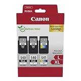 Canon Tinte & Papier Multipack - PG-540L/CL-541XL Original Druckerpatronen 3er-Pack (2 x Schwarz L, 1 x Farbe XL) - Kompatibel mit PIXMA Druck