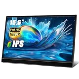 Lrtzcbi Tragbarer Monitor, 15,6 Zoll IPS-Bildschirm HDR FHD 1920 x 1080 Extender Laptop-Monitor mit USB-C-HDMI-Anschluss für Laptop/PC/Handy/Xbox/Switch/PS4, Comp